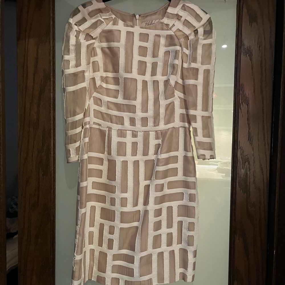 Leak Rose organza nude and white dress. Size 4.